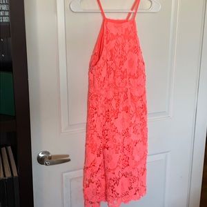 Coral halter dress